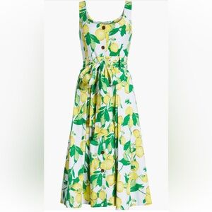 1901 Lemon Print Midi Dress